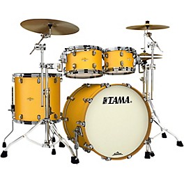 TAMA Starclassic Maple 4-Piece Shell Pack With Black Nickel Hardware and 22" Bass Drum Satin Aztec Gold Metallic