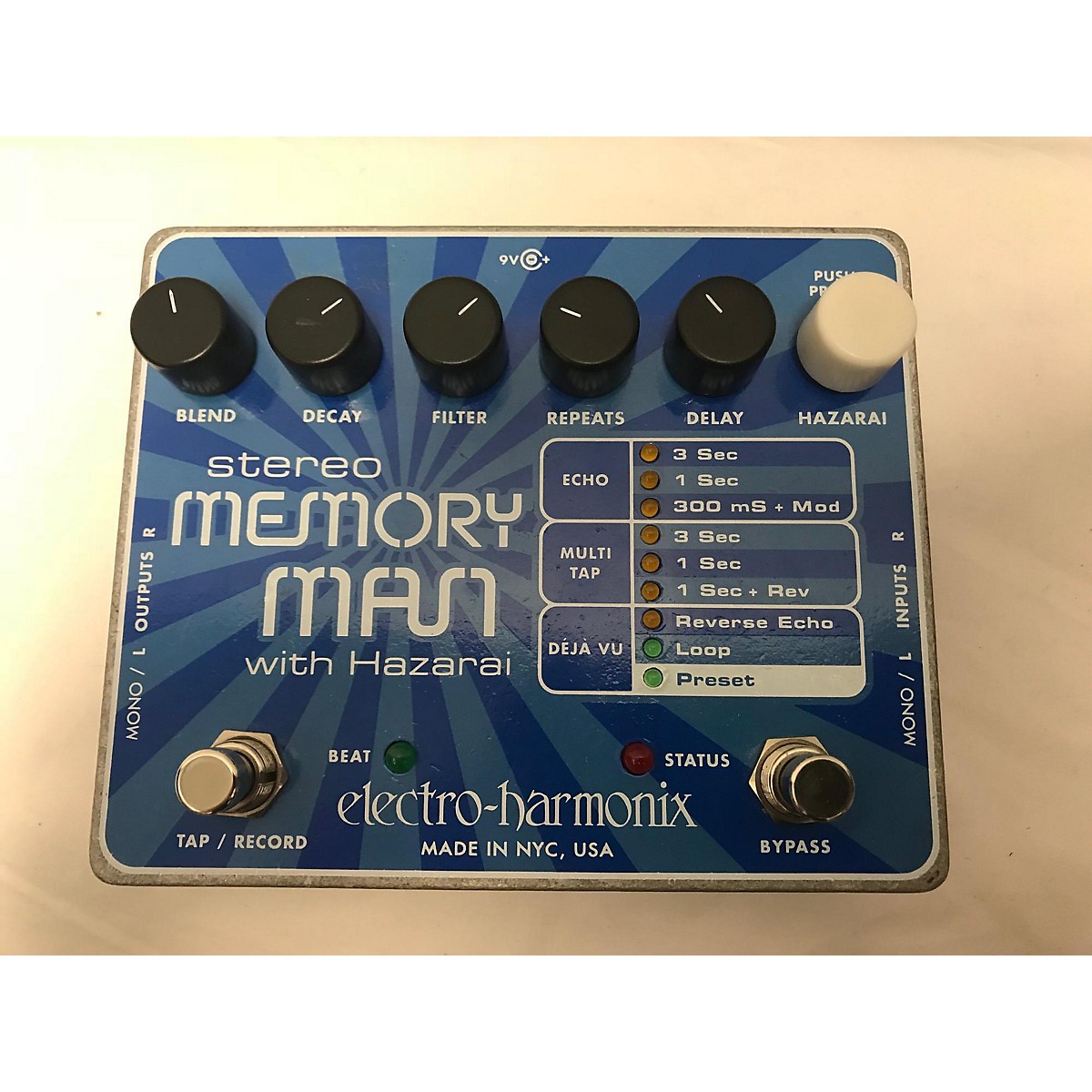 Used ElectroHarmonix Stereo Memory Man Hazarai Looper Effect Pedal