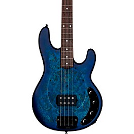Open Box Sterling by Music Man StingRay Ray34 Burl Top Rosewood Fingerboard Electric Bass Level 1 Neptune Blue Satin