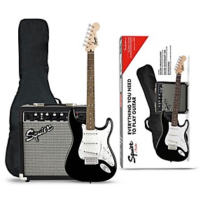 fender sq strat pack sss blk gb