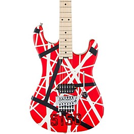 Blemished EVH Striped Series 5150 Electric Guitar Level 2 Red, Black, and White Stripes 197881110093