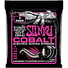 Ernie Ball Super Slinky Cobalt Electric Guitar Strings 3 Pack
