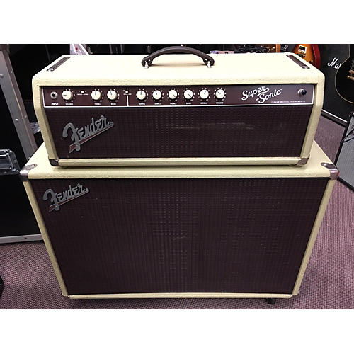 Used Fender Super Sonic 60 2x12 Cab And Head Combo Guitar Stack ...