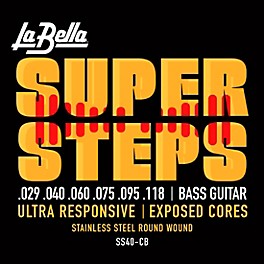La Bella Super Steps Stainless Steel Exposed Cores 6-String Bass Strings