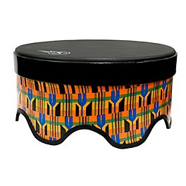 Toca Sympatico Short Gathering Drum With Pre-Tuned Synthetic Leather Head 18 in Kente Cloth
