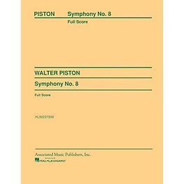 Associated Symphony No. 8 (1965) (Full Score) Study Score Series Composed by Walter Piston