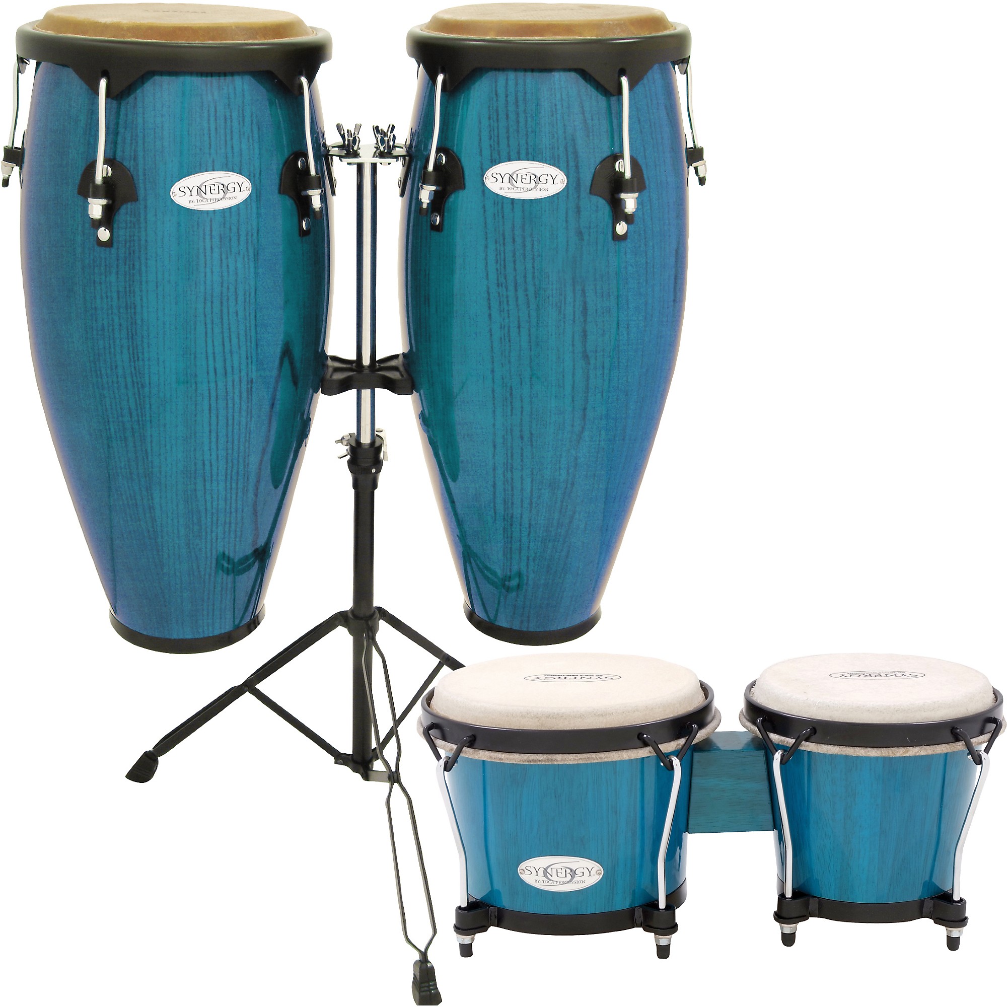 Toca Synergy Conga Set with Stand and Bongos Blue Guitar Center