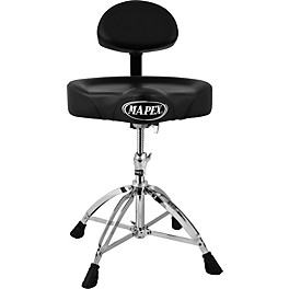 Mapex T775 Saddle Top Drum Throne With Back Rest and 4 Double-Braced Legs