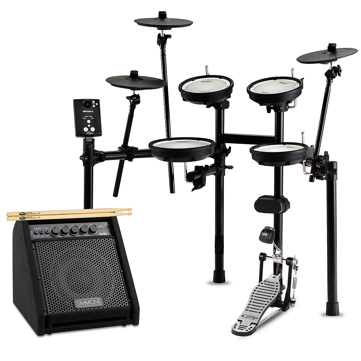 Roland Td 1dmk Electronic Drum Set With Simmons Da50b Bluetooth Monitor Starter Bundle Guitar Center