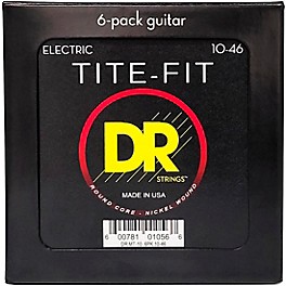 DR Strings Tite-Fit MT-10 Medium-Tite Nickel-Plated Electric Guitar Strings 6-Pack