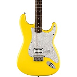 Blemished Fender Tom DeLonge Stratocaster Electric Guitar With Invader SH8 Pickup Level 2 Graffiti Yellow 197881126773