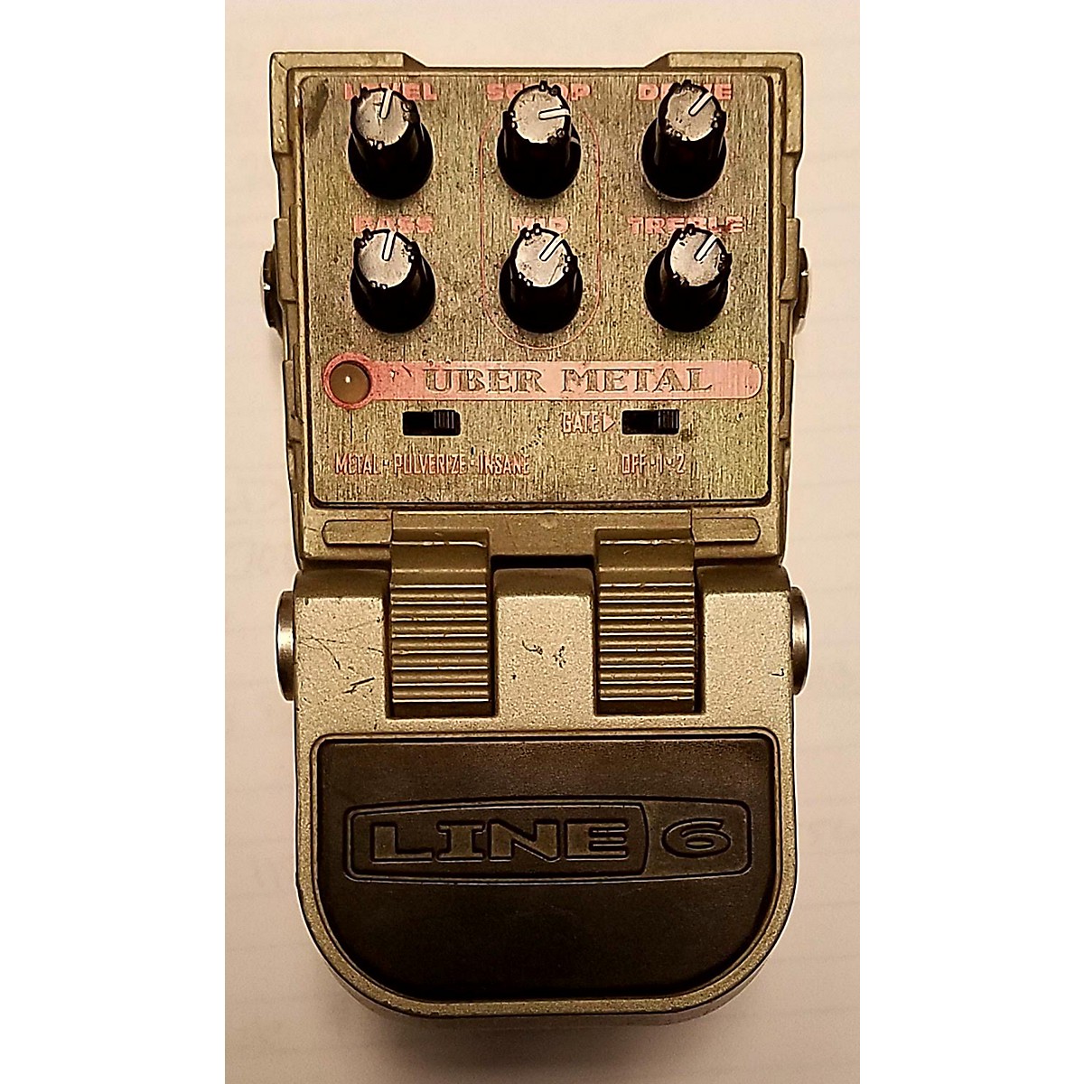 Used Line 6 Tonecore Uber Metal Heavy Distortion Effect Pedal Guitar