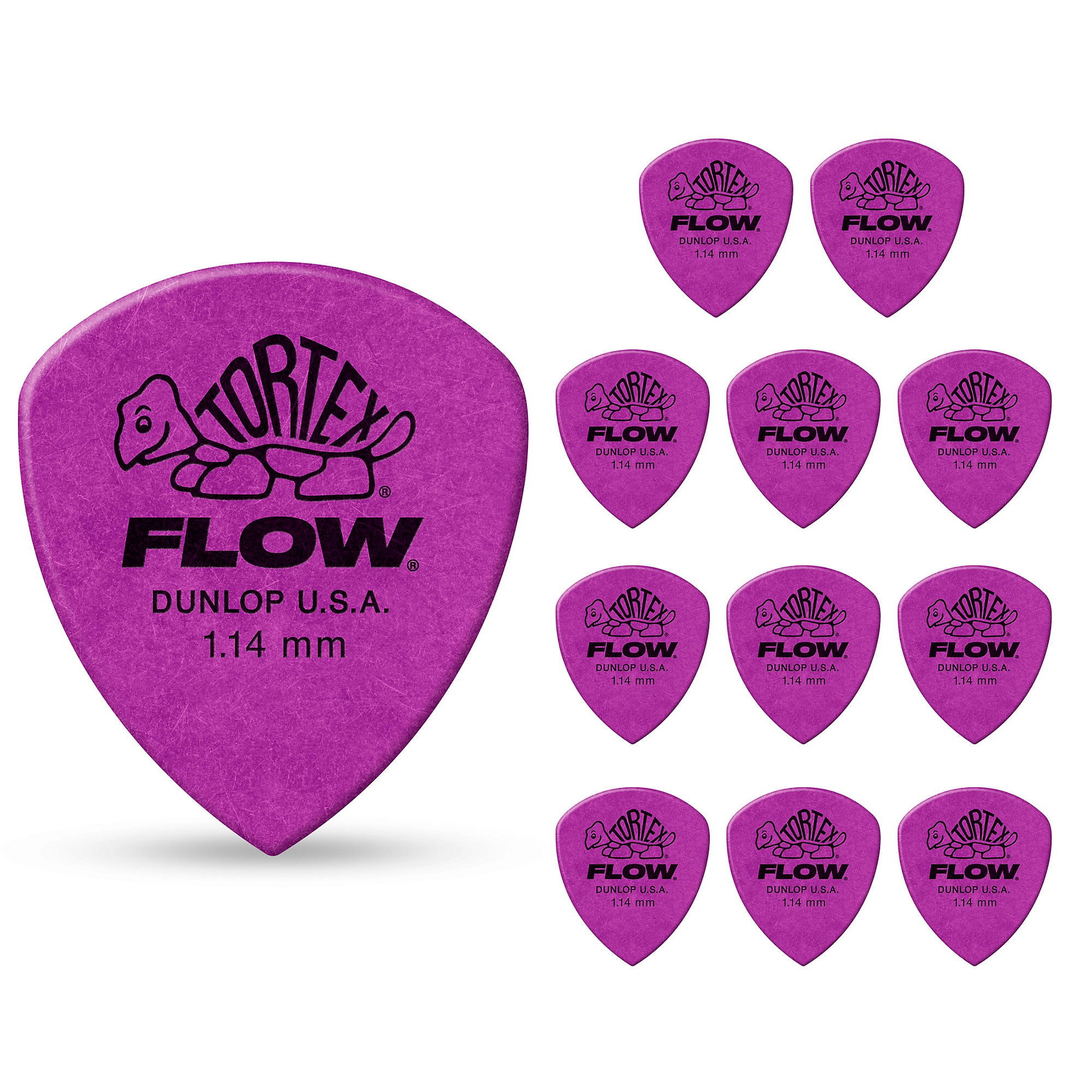 Dunlop Tortex Flow Guitar Picks STD-12/PLYPK 1.14 mm 12 Pack | Guitar ...