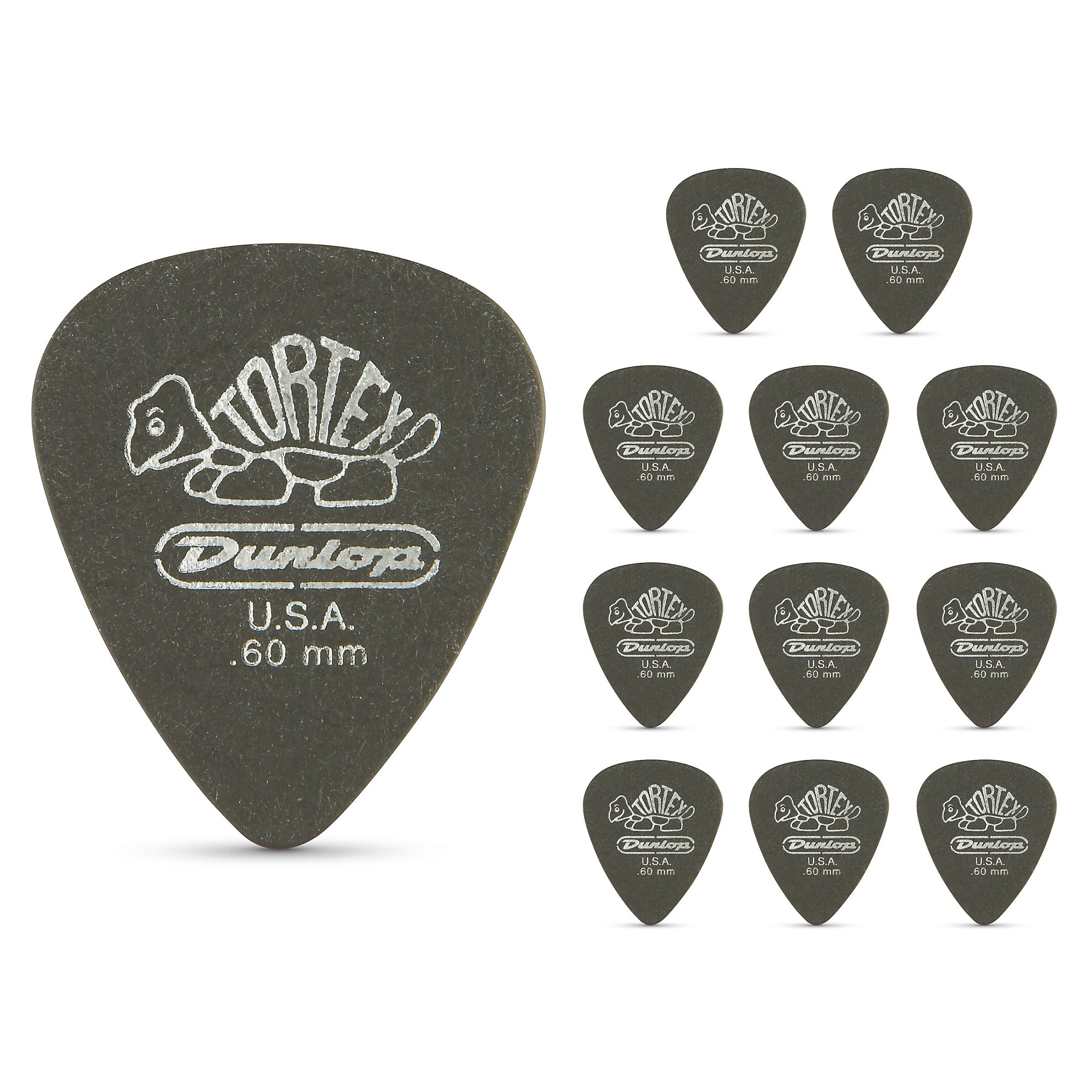 Dunlop Tortex Pitch Black Standard Guitar Picks 1 Dozen .60 mm Guitar