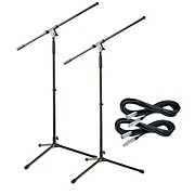 Tripod Mic Stand With 20' Mic Cable 2-Pack