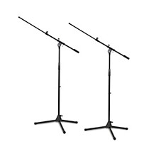 Musician's Gear Tripod Microphone Stand With Telescoping Boom Black 2-Pack