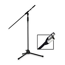 Rok-It Tripod Microphone Stand and 10' XLR Cable Bundle