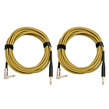Musician's Gear Tweed Right Angle Instrument Cable 2-Pack