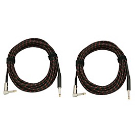 Musician's Gear Tweed Right Angle Instrument Cable 2-Pack