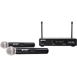 Open Box Gemini UHF-02M 2-Channel Wireless Handheld Microphone System, 517.6/521.5mHz