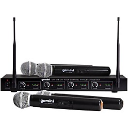 Blemished Gemini UHF-04M 4-Channel Wireless Handheld Microphone System, 517.6/521.5/533.7/537.2mHz Level 2 S1234 197881136390