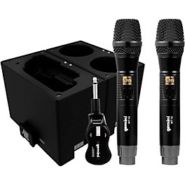 Gemini UHF Dual Wireless Microphone System with Charging Docks for Transmitter and Microphones Battery