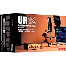 Steinberg UR12B Podcast Starter Pack With Mic, Mic Stand and Pop Shield
