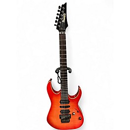 Used 2001 Ibanez PRESTIGE RG2680 Deep Red Flame Top Solid Body Electric Guitar