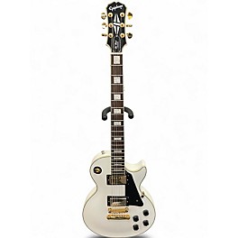 Used 2005 Epiphone Les Paul Custom Alpine White Solid Body Electric Guitar