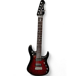 Used 2014 Ernie Ball Music Man JP7 BFR RUBY FLAME Solid Body Electric Guitar