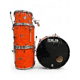 Used 2014 Pork Pie USA 4 piece Custom Mod Orange Drum Kit