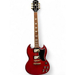 Used 2018 Epiphone G-400 Deluxe Pro Trans Red Solid Body Electric Guitar