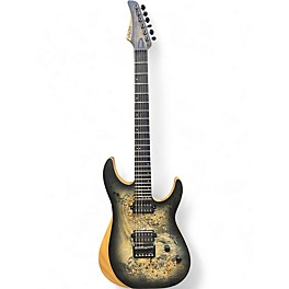 Used 2019 Schecter Guitar Research Reaper-6 Trans Black Burl Solid Body Electric Guitar