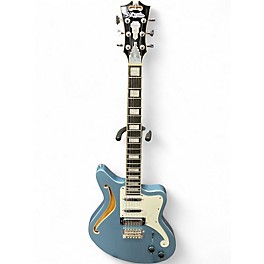 Used 2021 D'Angelico Premier Bedford SH Ice Blue Metallic Hollow Body Electric Guitar