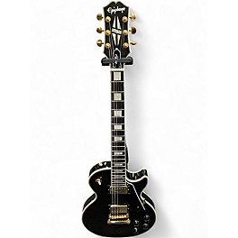 Used 2021 Epiphone Les Paul Custom Black Solid Body Electric Guitar