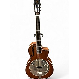 Used 2021 National Reso-Phonic El Trovador Brown Acoustic Electric Guitar