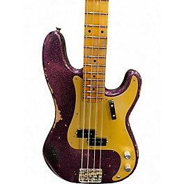 Used 2022 Fender 58 p-bass hvy rel aged magenta sparkle Electric Bass Guitar