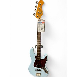 Used 2023 Squier Classic Vibe 70s Jazz Bass Blue Electric Bass Guitar