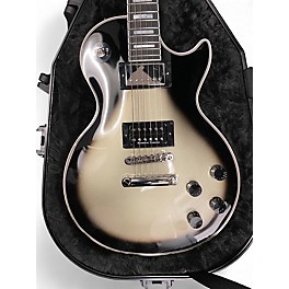 Used 2024 Epiphone Les Paul Custom Black and Silver Solid Body Electric Guitar