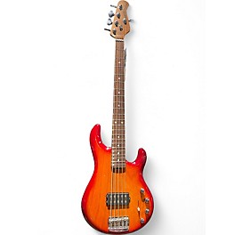 Used 2024 Ernie Ball Music Man Classic Series Ball Family Reserve 5 String Fuego Orange Electric Bass Guitar