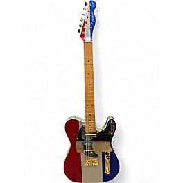 Used 2025 Fender Buck Owens Telecaster Red, Silver and Blue Sparkle Solid Body Electric Guitar