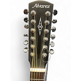 Used Alvarez AD6012cebk Black 12 String Acoustic Guitar