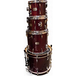 Used Canopus 4 piece YAIBI RED GLITTER Drum Kit
