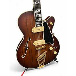 Used D'Angelico DLX59 Satin Brown Burst Hollow Body Electric Guitar