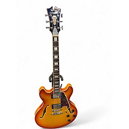 Used D'Angelico Premier DC Semi-Hollow Double Cutaway with Stop-Bar Tailpiec Dark Iced Tea Burst Hollow Body Electric Guitar