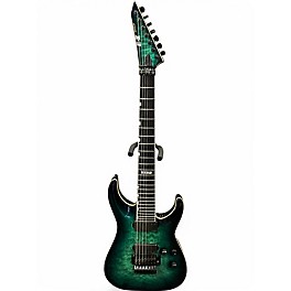 Used ESP E-II Horizon FR-7 7-String with Floyd Rose Turquoise Burst Solid Body Electric Guitar