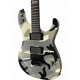 Used ESP E-II M-II Black and White Camo Solid Body Electric Guitar