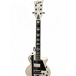 Used ESP LTD James Hetfield Signature Iron Cross Snow White Solid Body Electric Guitar