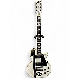 Used ESP LTD James Hetfield Signature Iron Cross WHITE Solid Body Electric Guitar