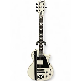Used ESP LTD James Hetfield Signature Iron Cross WHITE Solid Body Electric Guitar